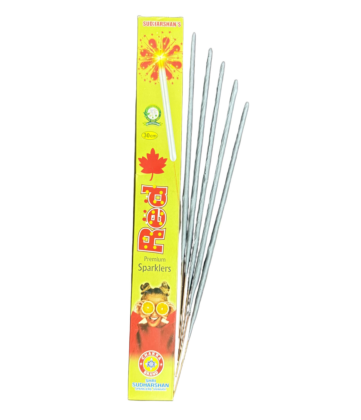 30 Cm Red Sparklers (5 Pcs)