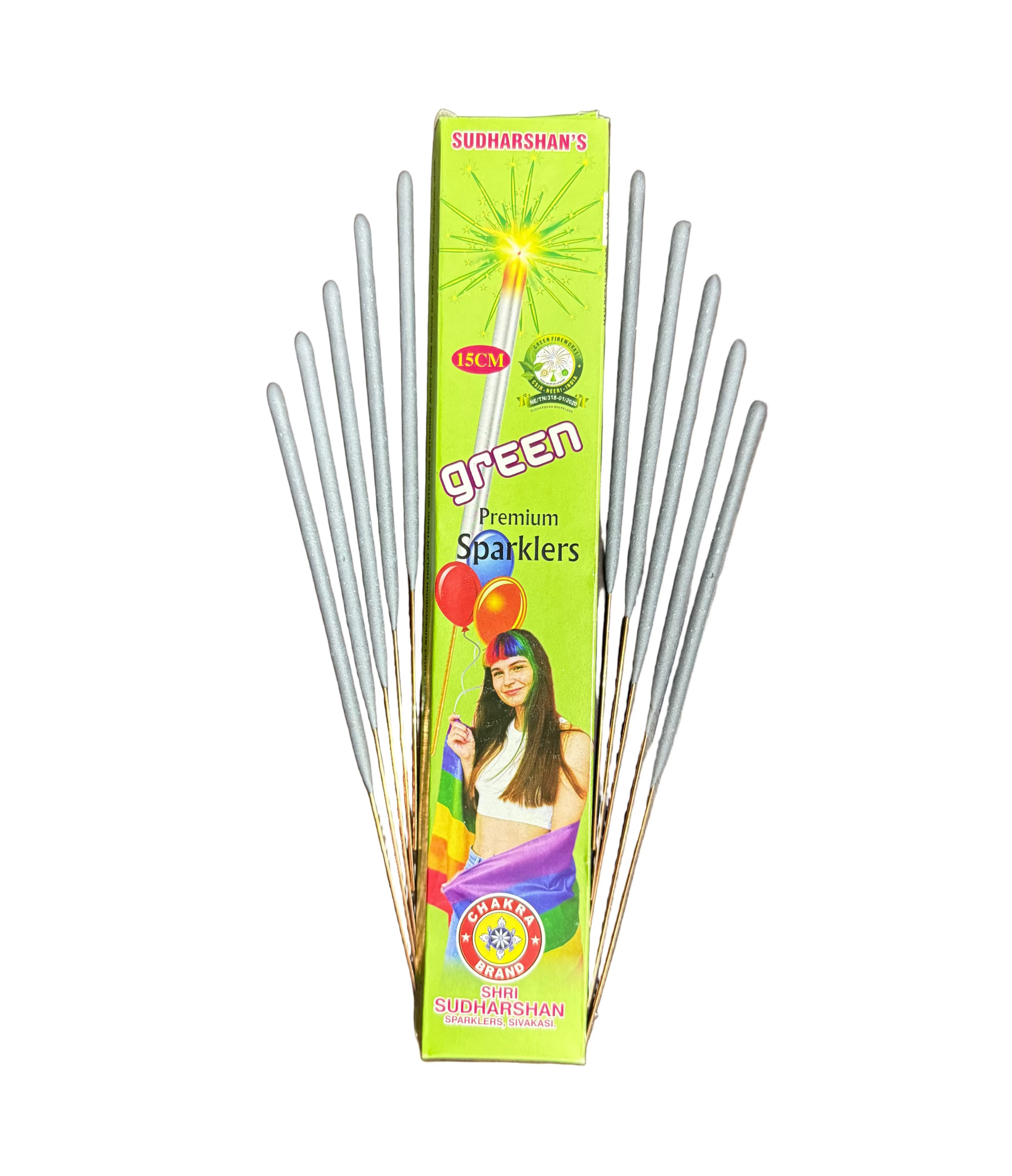 15 Cm Green Sparklers (10 Pcs)